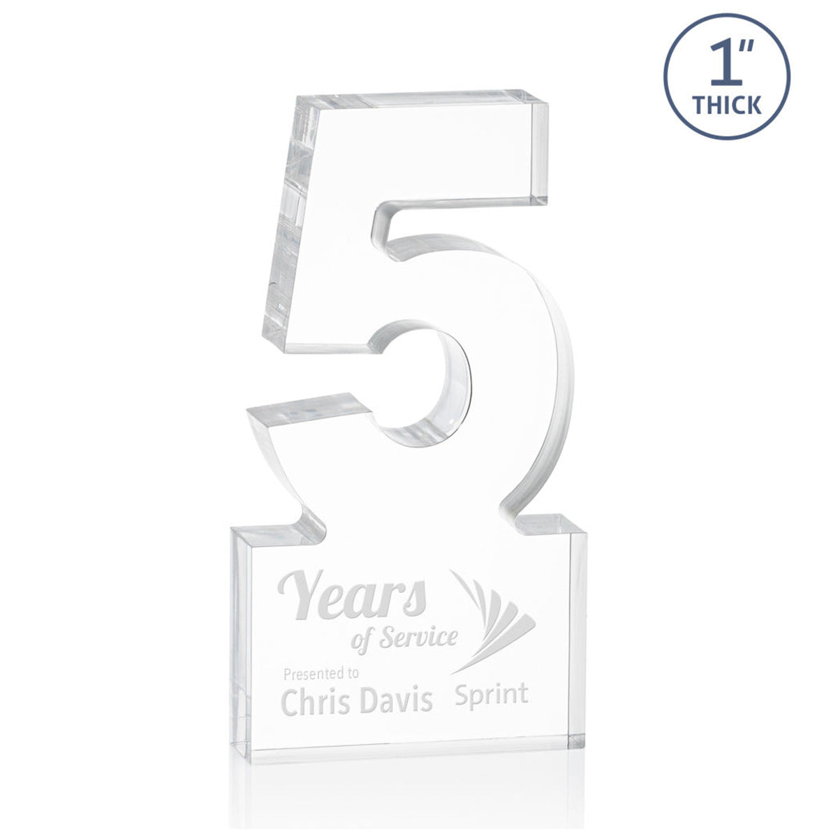 St. Regis Clear Astoria Award Number 5 - Laser Engraved