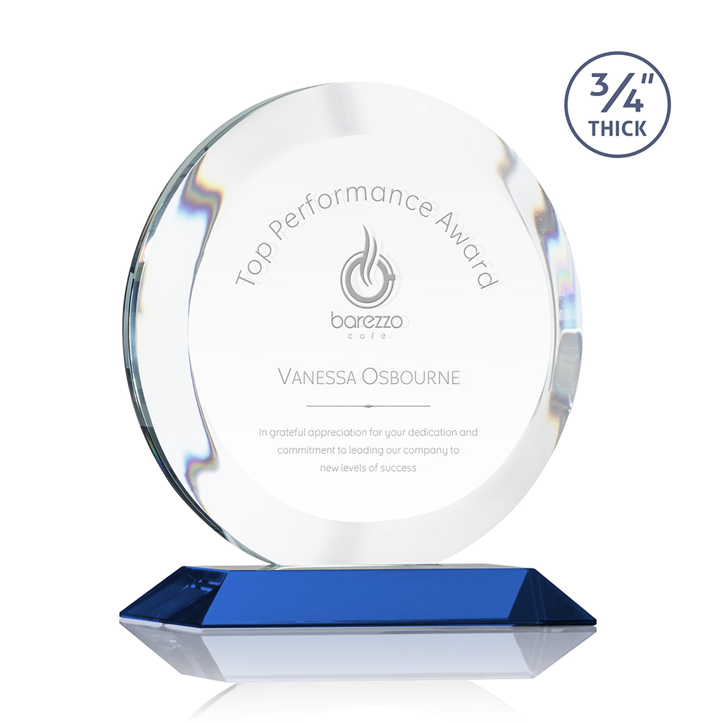 St. Regis Blue Gibralter Award - 7" x 7.5" x 3"