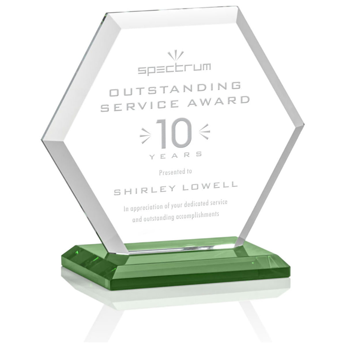 St. Regis Green Barnett Award 5" x 5.25" x 3" - Laser Engraved