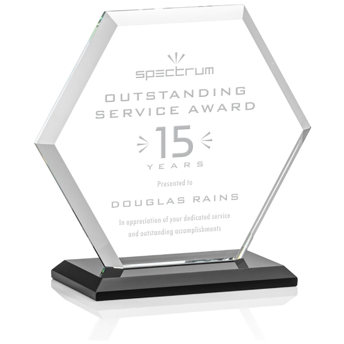 St. Regis Black Barnett Award 6" x 6.25" x 3" - Laser Engraved