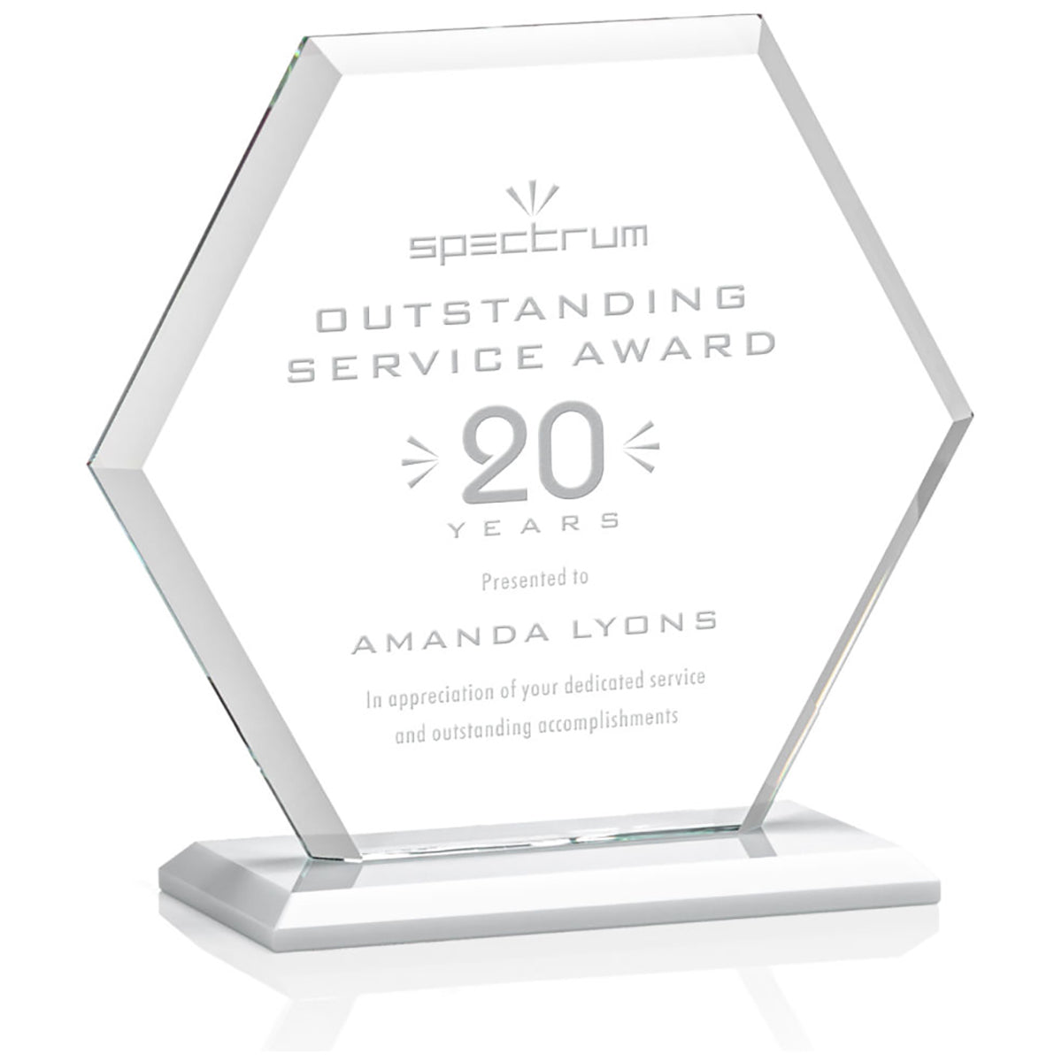 St. Regis White Barnett Award 7" x 7.25" x 3" - Laser Engraved