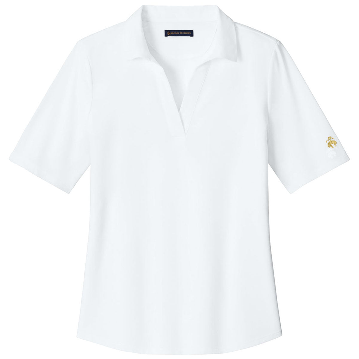 Brooks Brothers Women's White Pinpoint Pique Polo