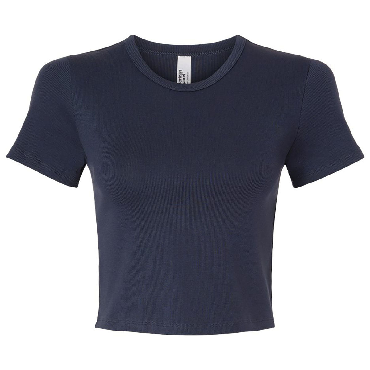 American Apparel Women's Navy Baby Rib Cropped Tee