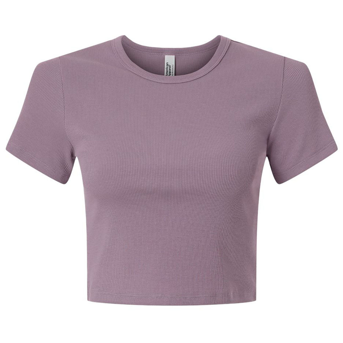 American Apparel Women's Smokey Violet Baby Rib Cropped Tee