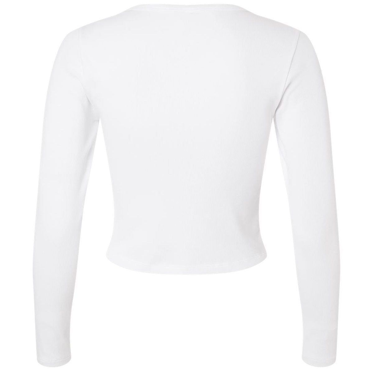 American Apparel Women's White Baby Rib Long Sleeve Cropped Tee