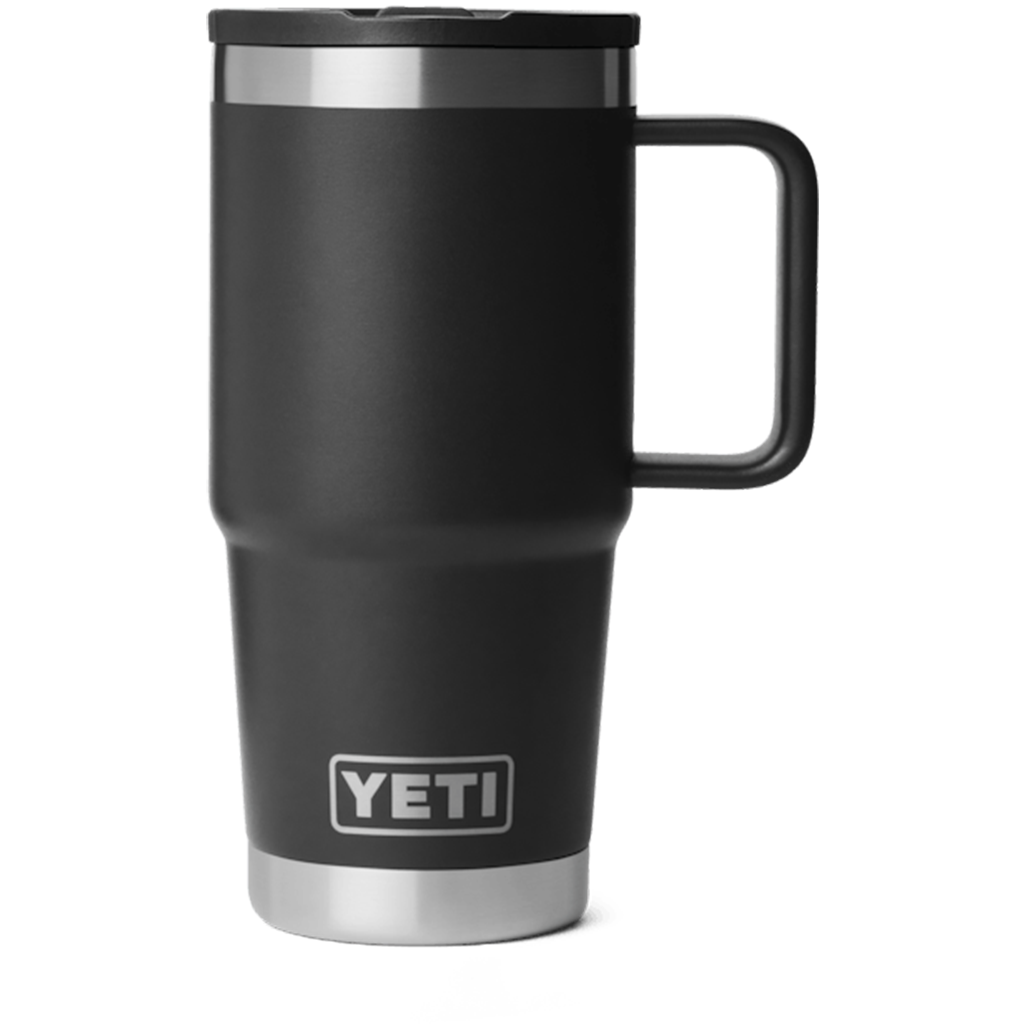 YETI Black Rambler 20 oz Travel Straw Mug with Color-Matched Straw Lid