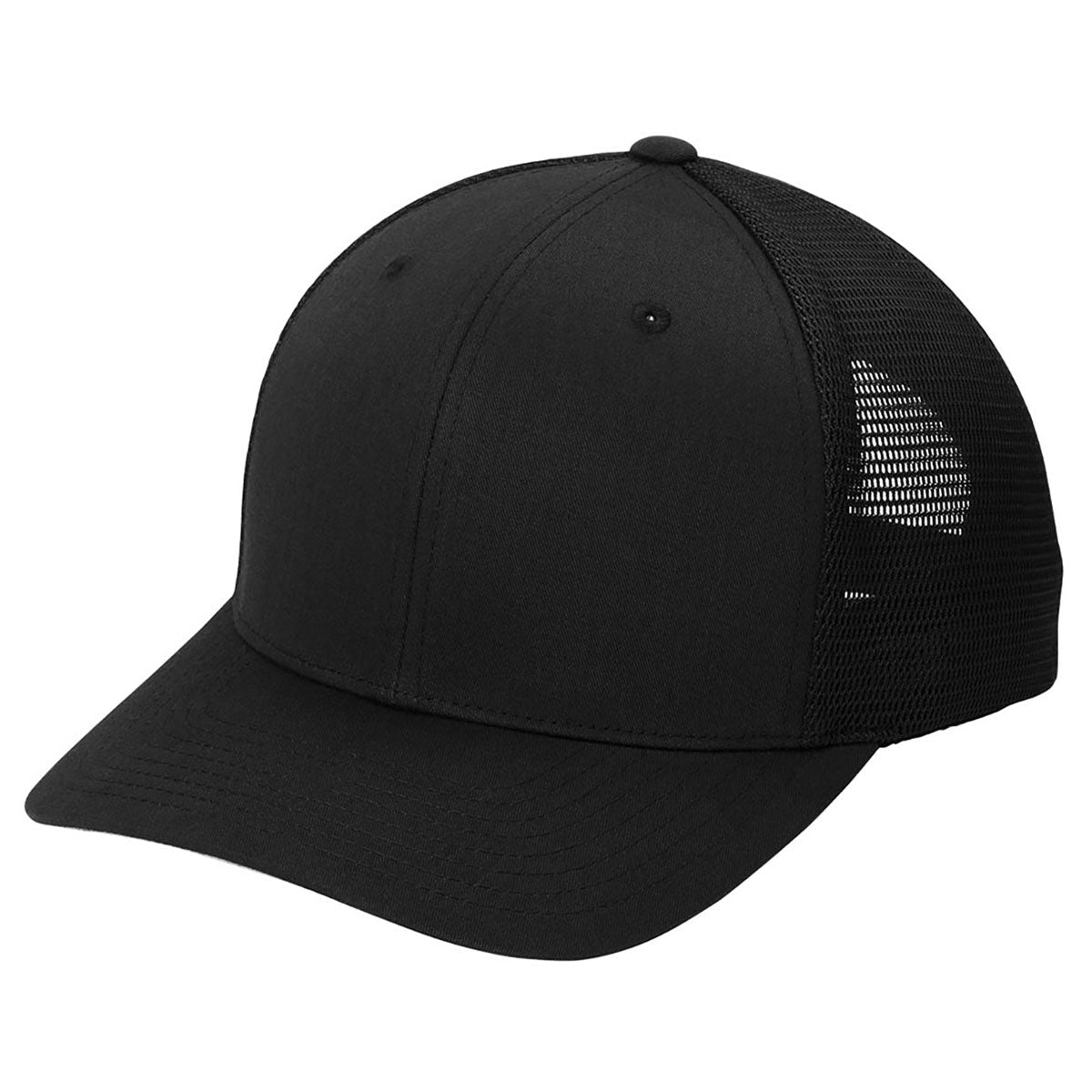Port Authority Black/BlackFlexfit 110 Mesh Cap