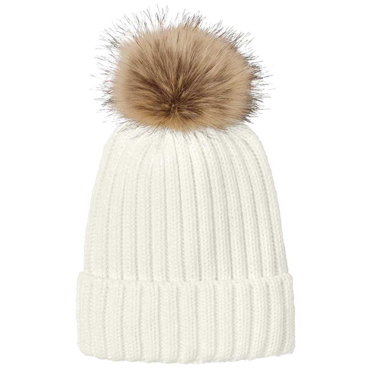 Port Authority Marshmallow Faux Fur Pom Beanie