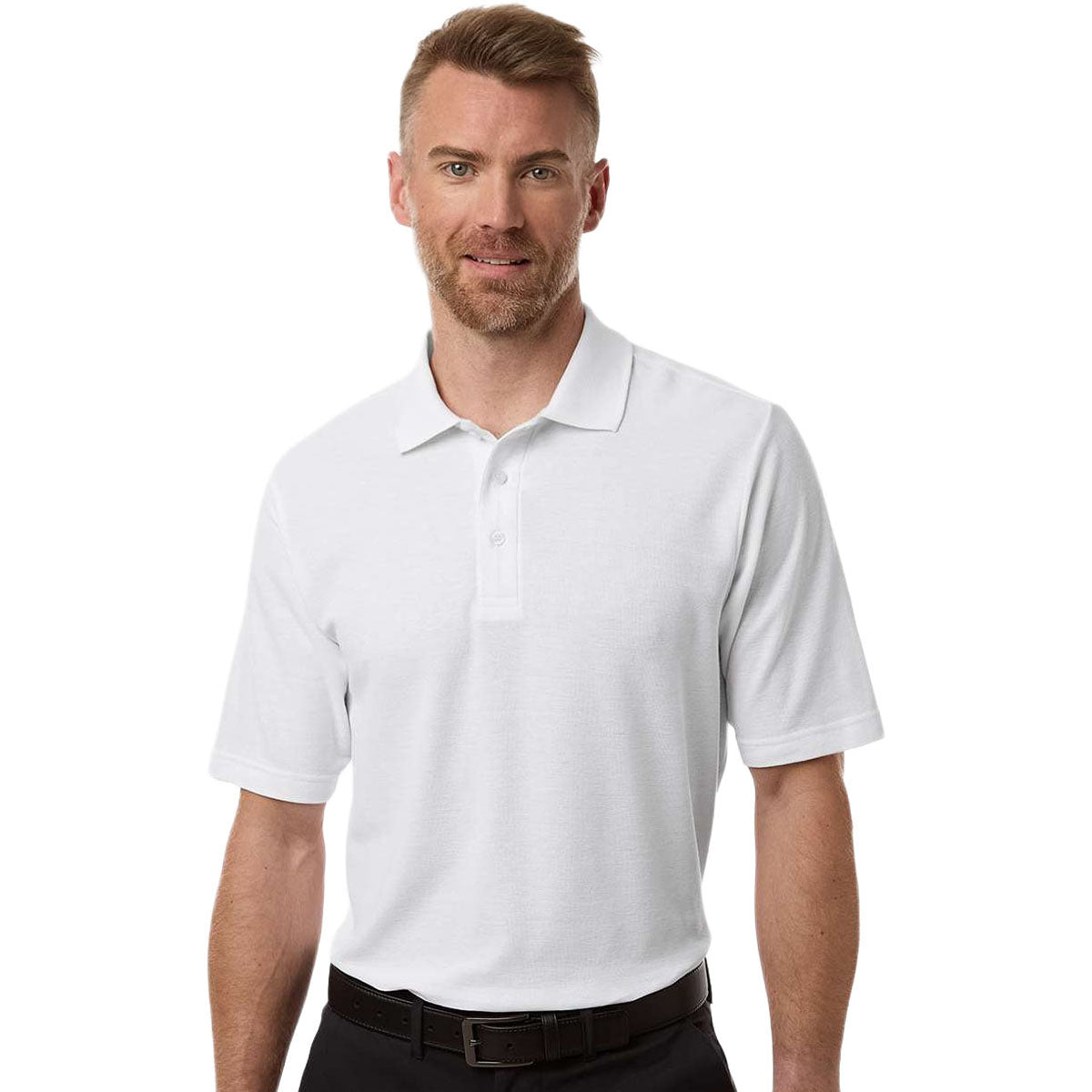 Core 365 Men's White Resolve CVC Performance Pique Polo