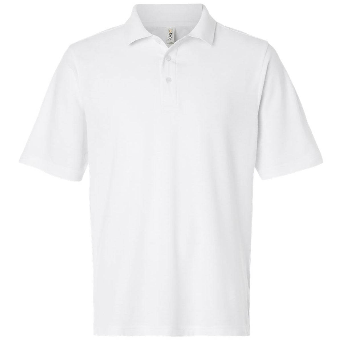 Core 365 Men's White Tall Resolve CVC Performance Pique Polo
