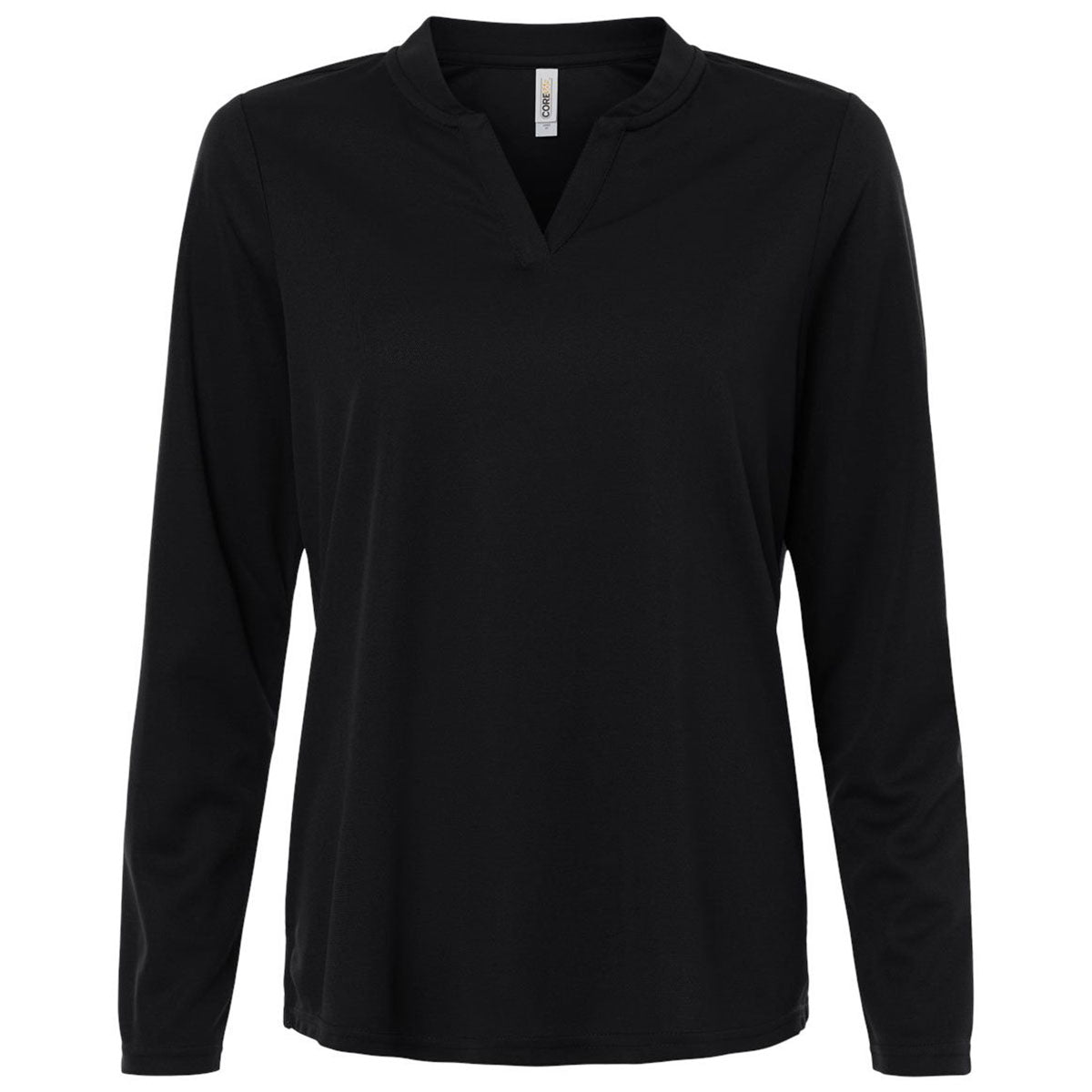 Core 365 Women's Black Nova Performance Long Sleeve Pique Polo