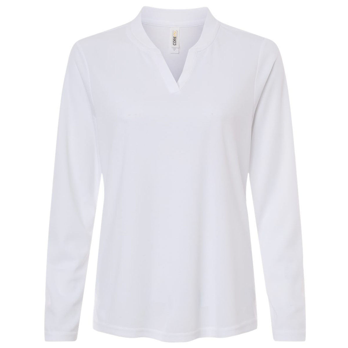 Core 365 Women's White Nova Performance Long Sleeve Pique Polo