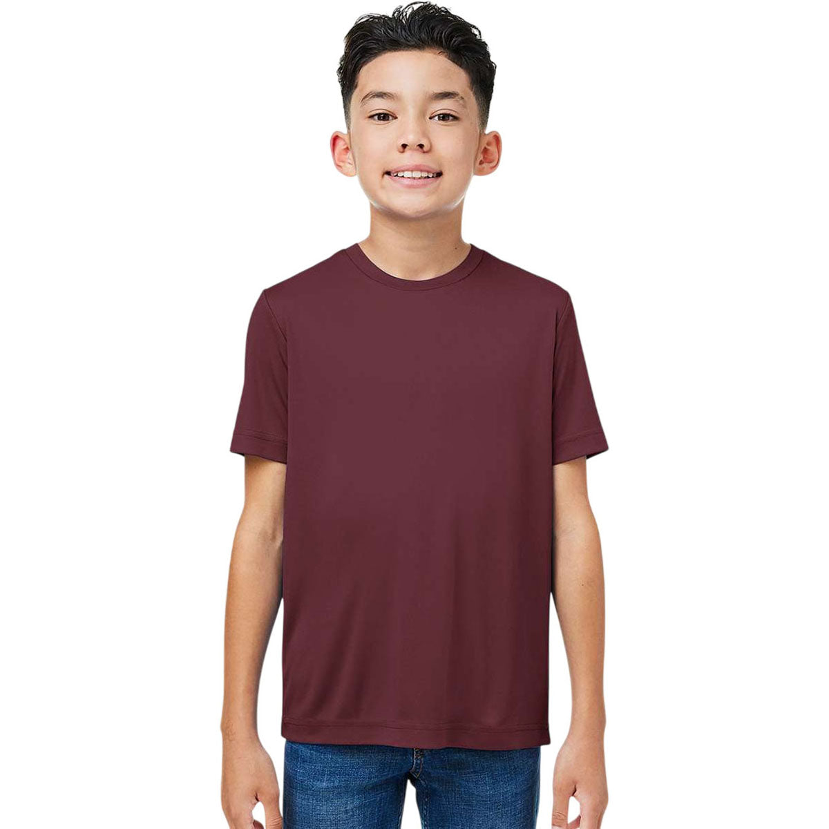 Core 365 Youth Burgundy Capital Performance T-Shirt