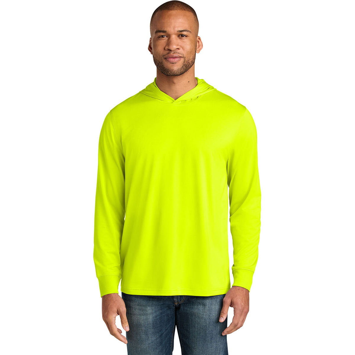 CornerStone Men's Safety Yellow Workwear Pro Long Sleeve Hooded Tee