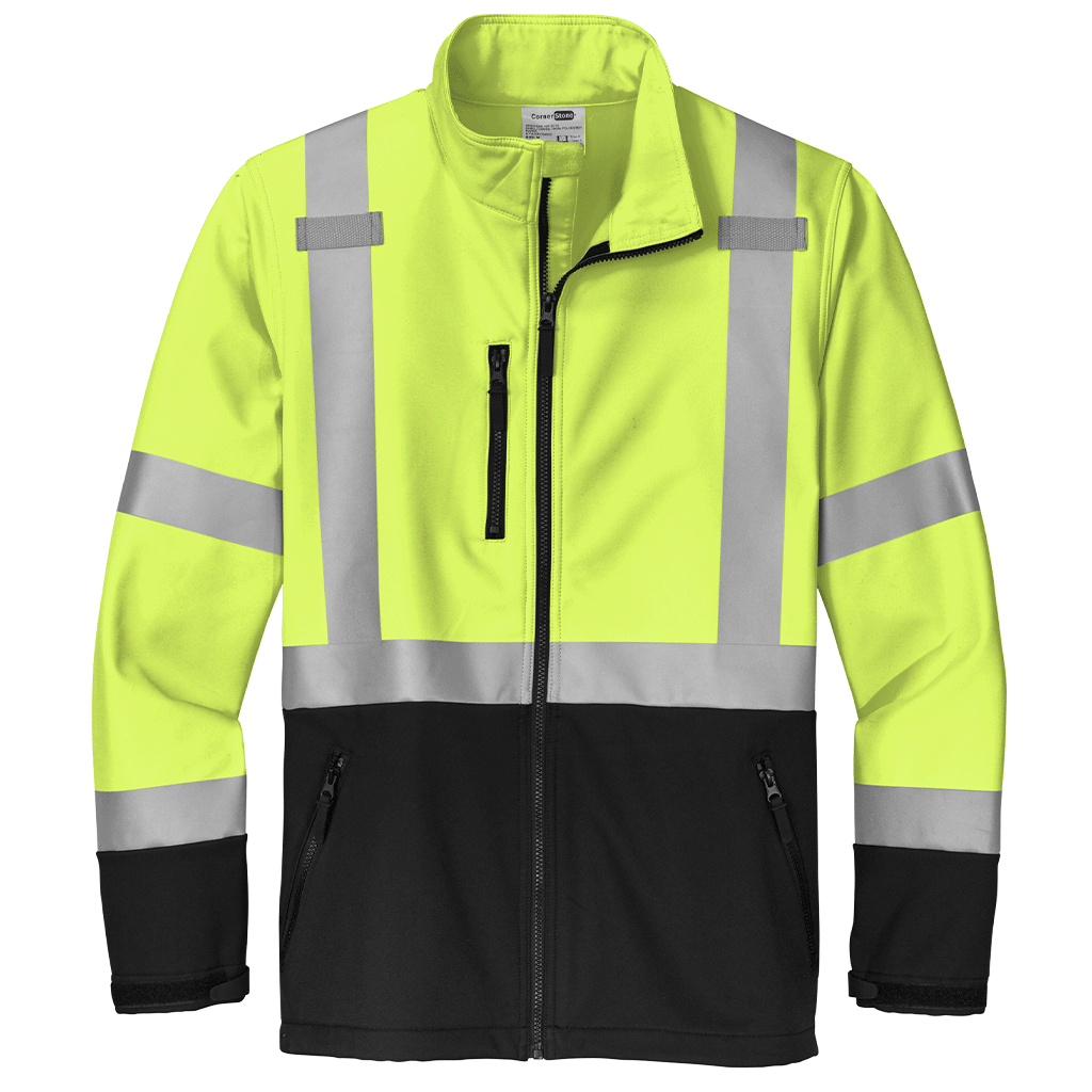 CornerStone Men's Safety Yellow ANSI 107 Class 3 Soft Shell Jacket