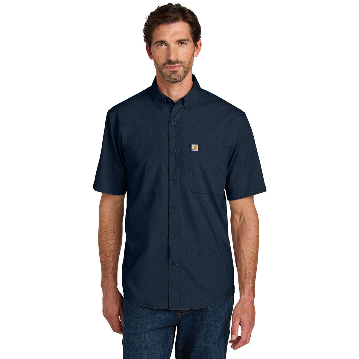 Carhartt Men's Navy Force Sun Defender Short Sleeve Shirt