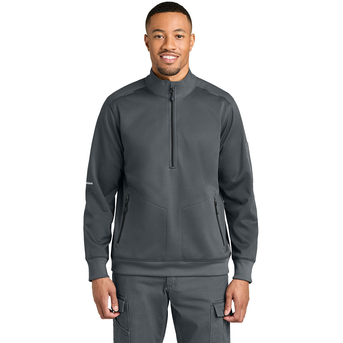 Carhartt Men's Pewter FLD & RSCU 1/2-Zip Mid-Layer