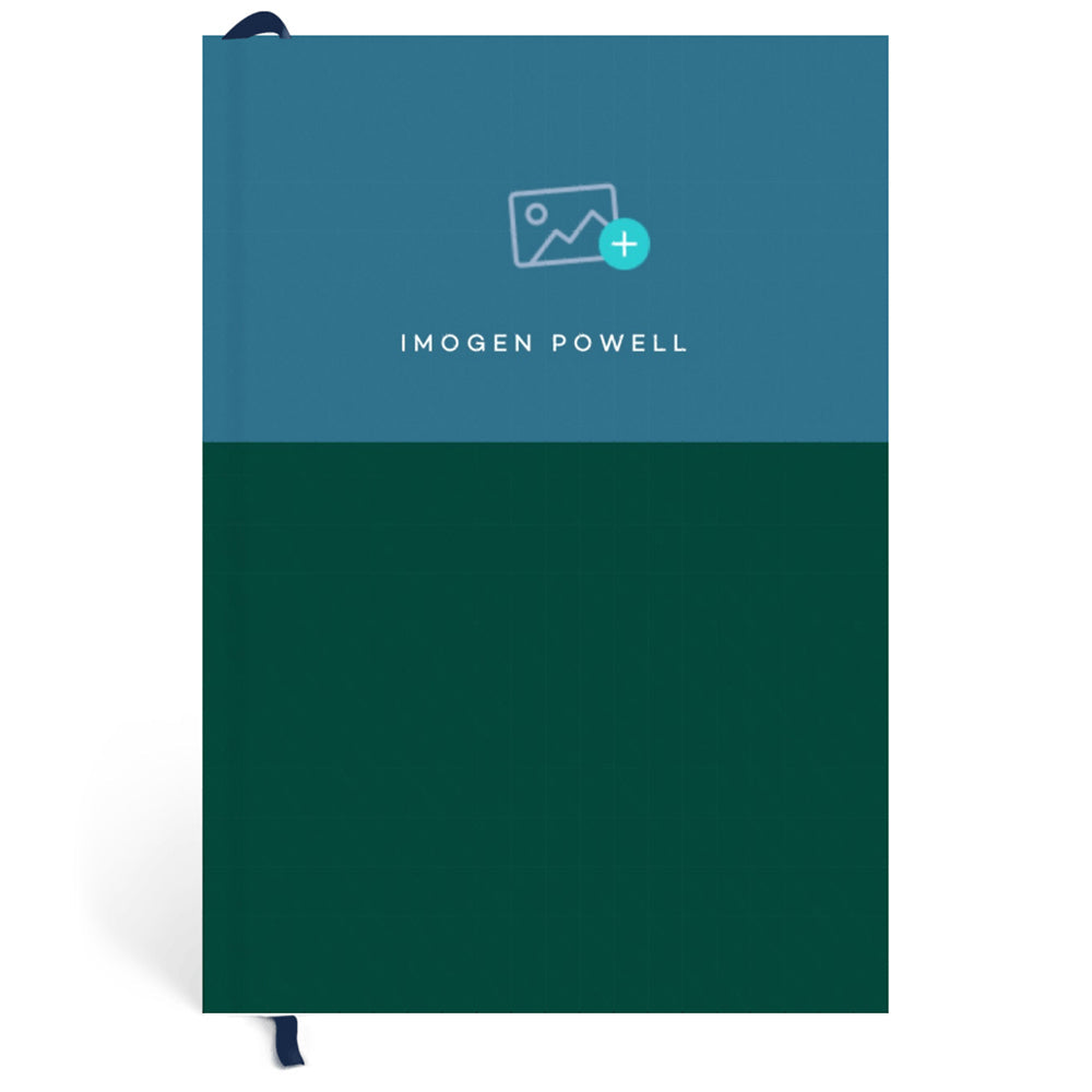 Papier Navy/Dark Green Colorblock Recipe Journal