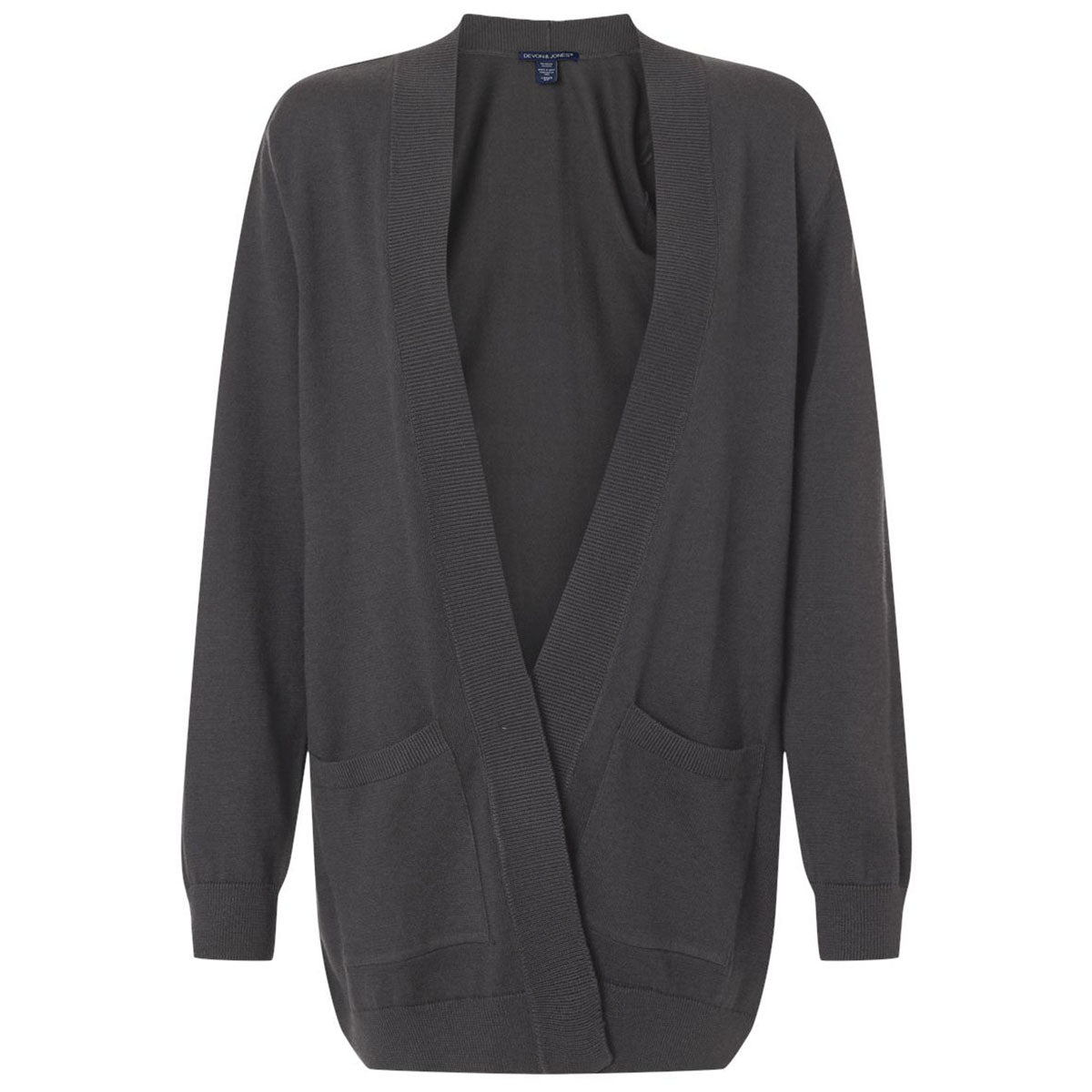 Devon & Jones Women's Graphite New Classics Open Cardigan Sweater
