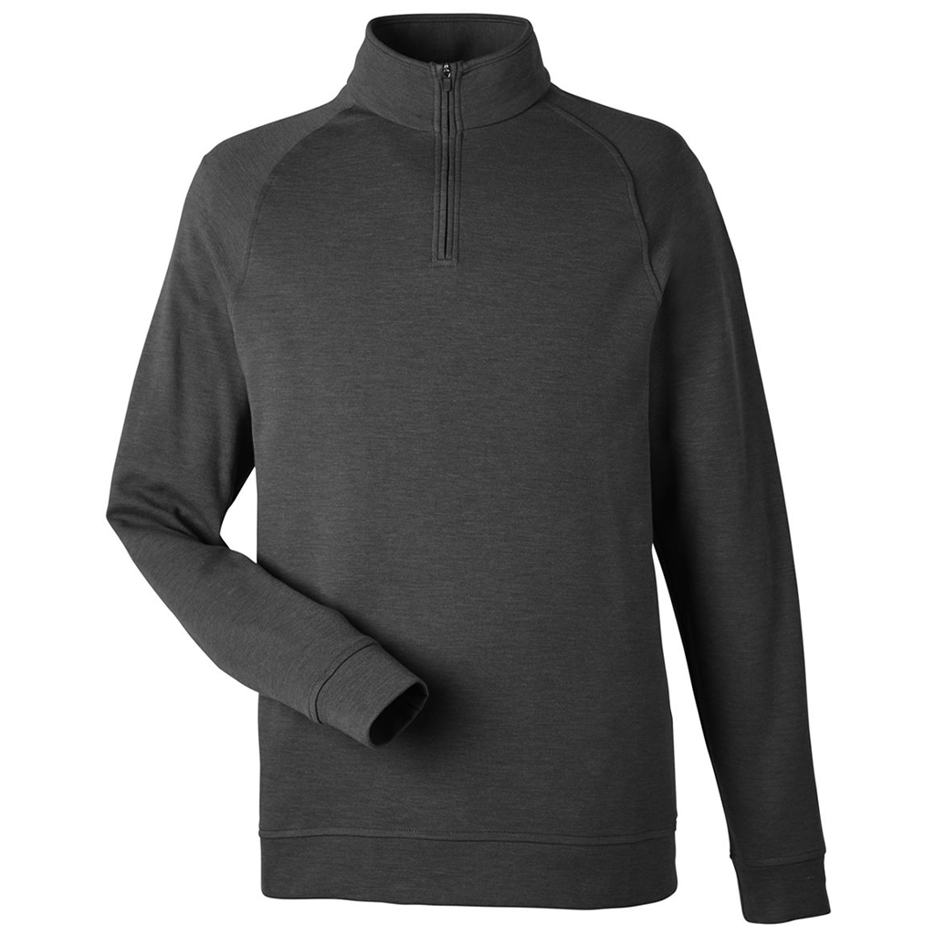 Devon & Jones Men's Black Melange New Classics Charleston Quarter-Zip Pullover