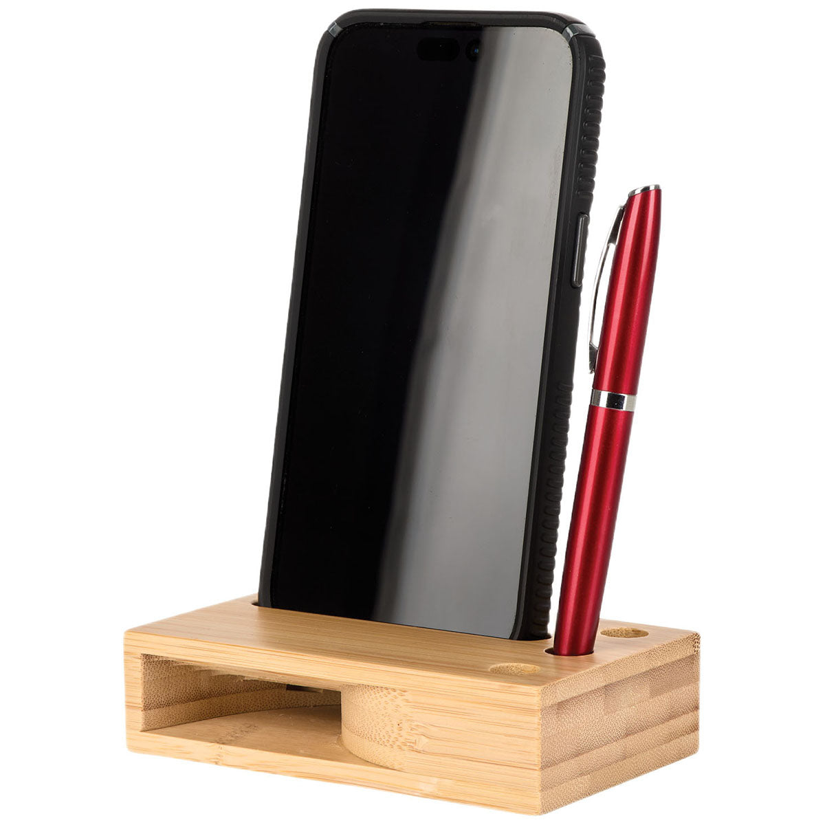Logomark Natural Allegra Bamboo Phone Stand & Amplifier