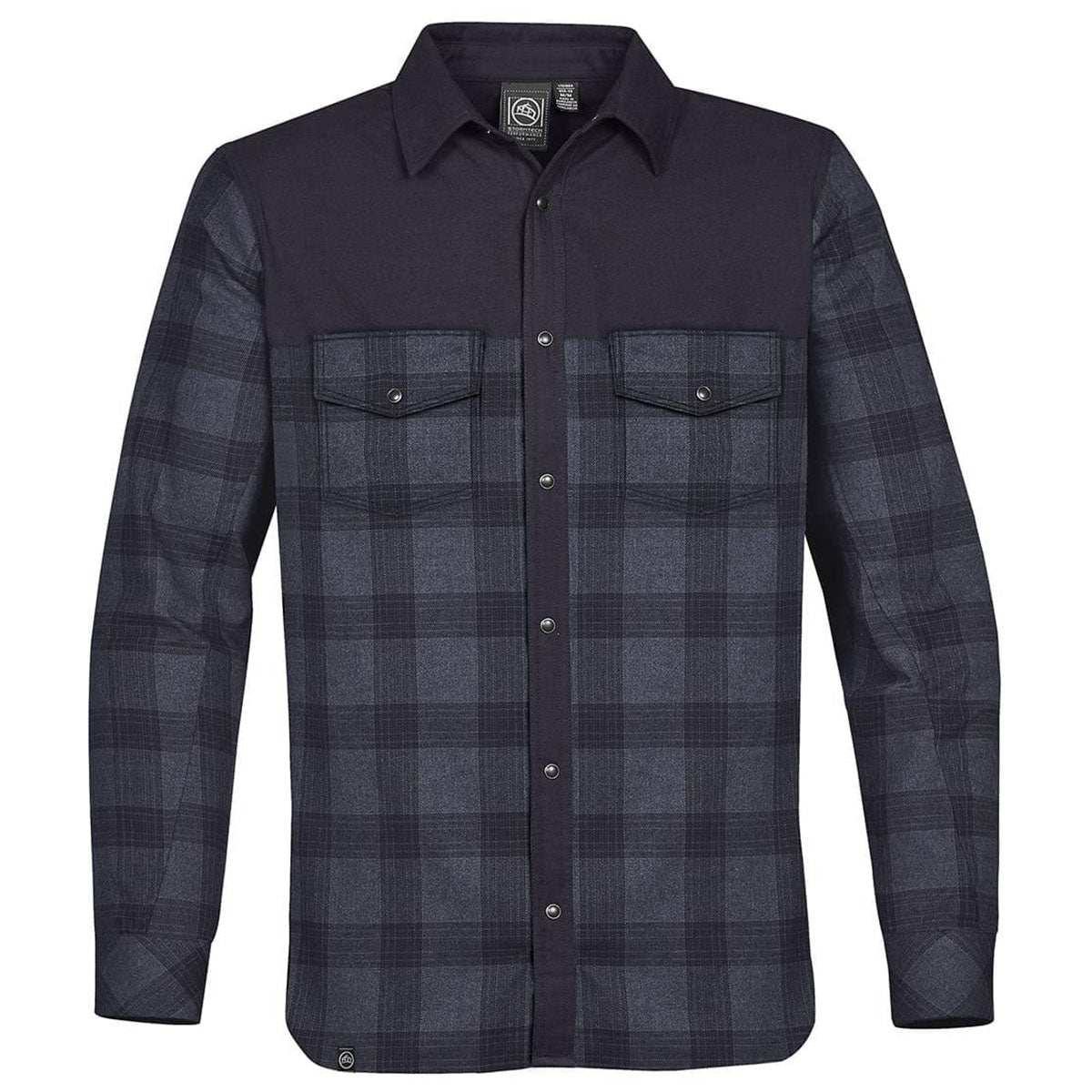 Stormtech Men's Navy Plaid Logan Thermal Long Sleeve Shirt