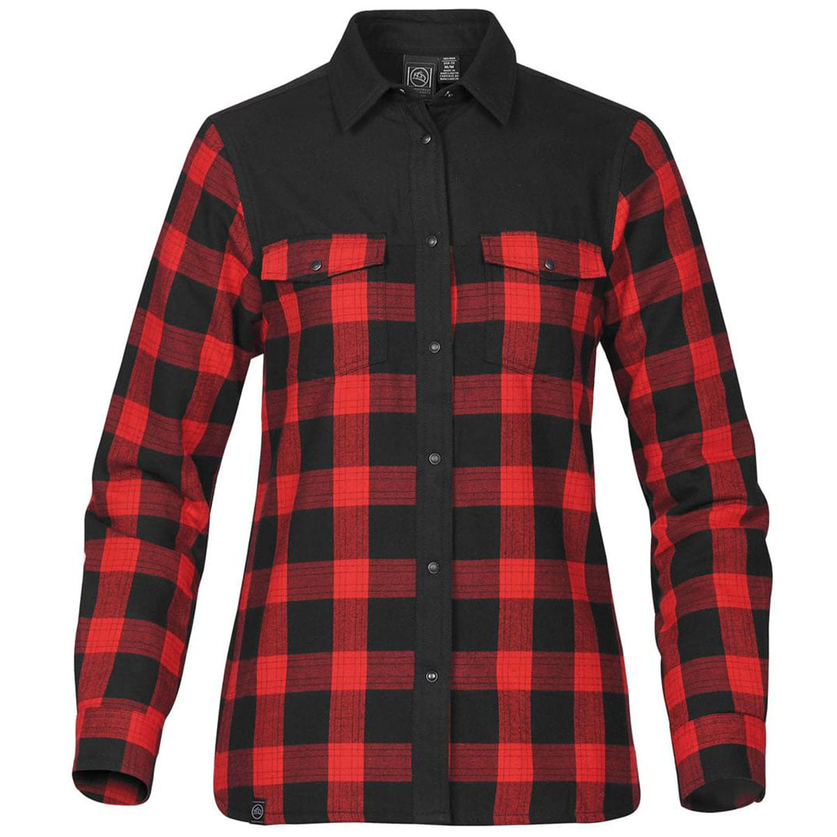 Stormtech Women's Black/Red Plaid Logan Thermal Long Sleeve Shirt