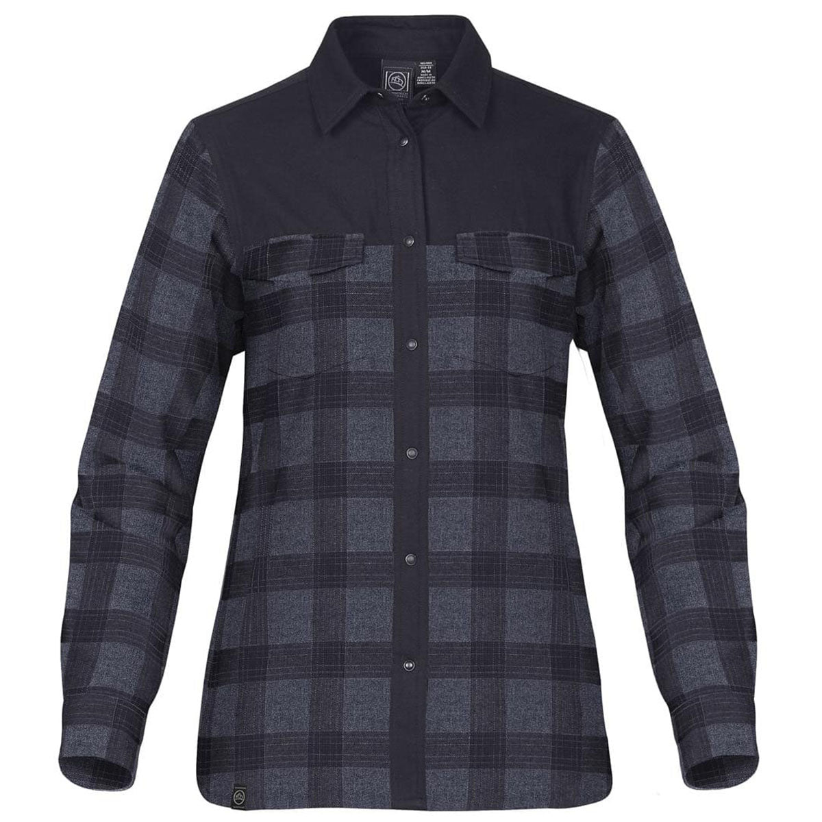 Stormtech Women's Navy Plaid Logan Thermal Long Sleeve Shirt