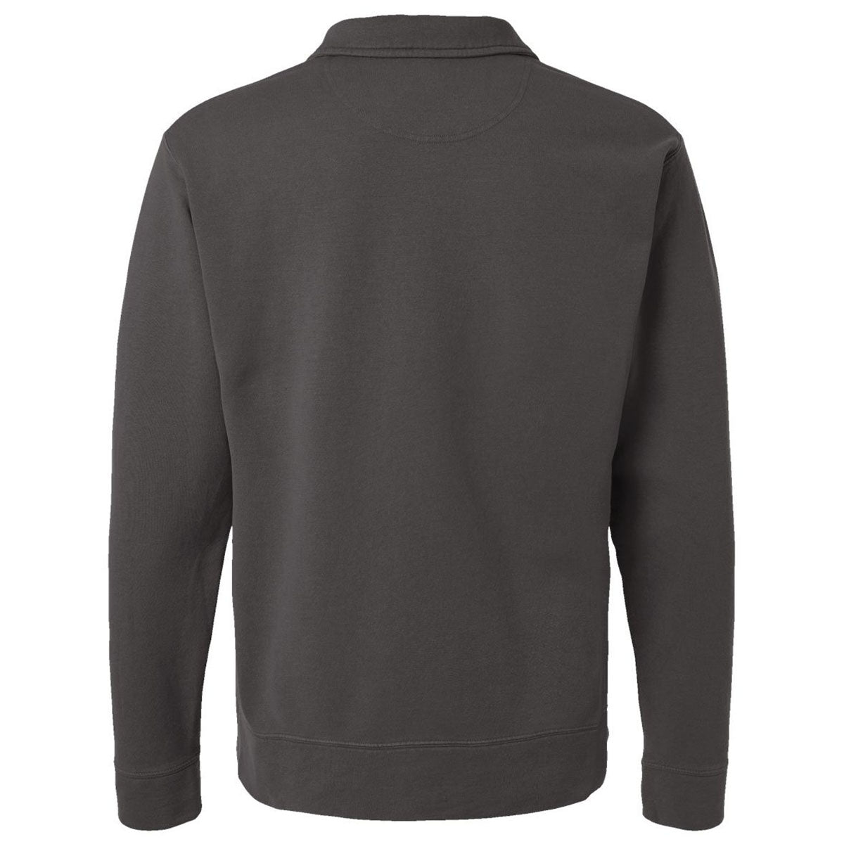 ComfortWash by Hanes Men's New Railroad Grey Garment-Dyed Polo Collar Sweatshirt