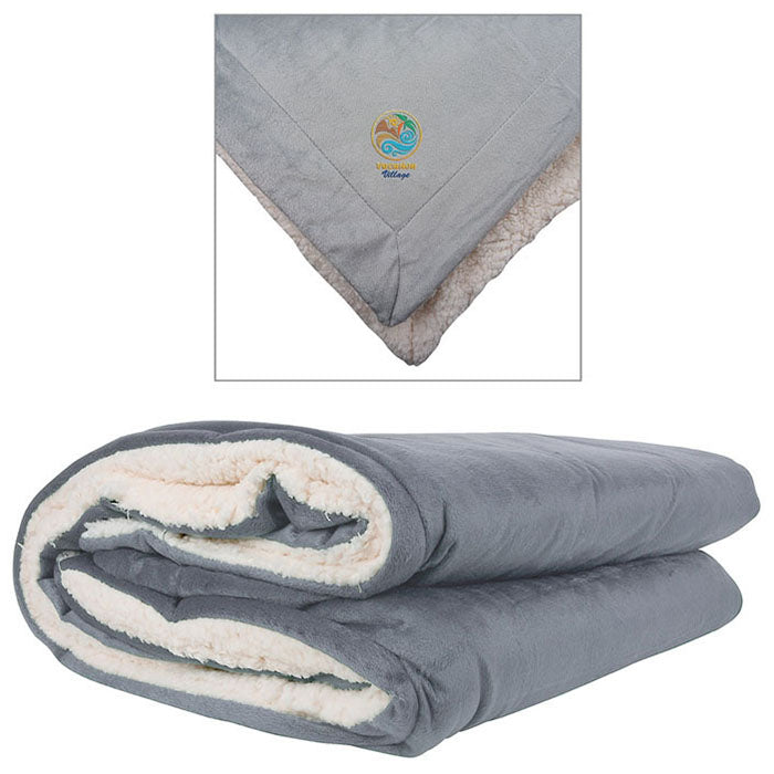 Logomark Grey Stonebridge Micro Mink Sherpa Blanket