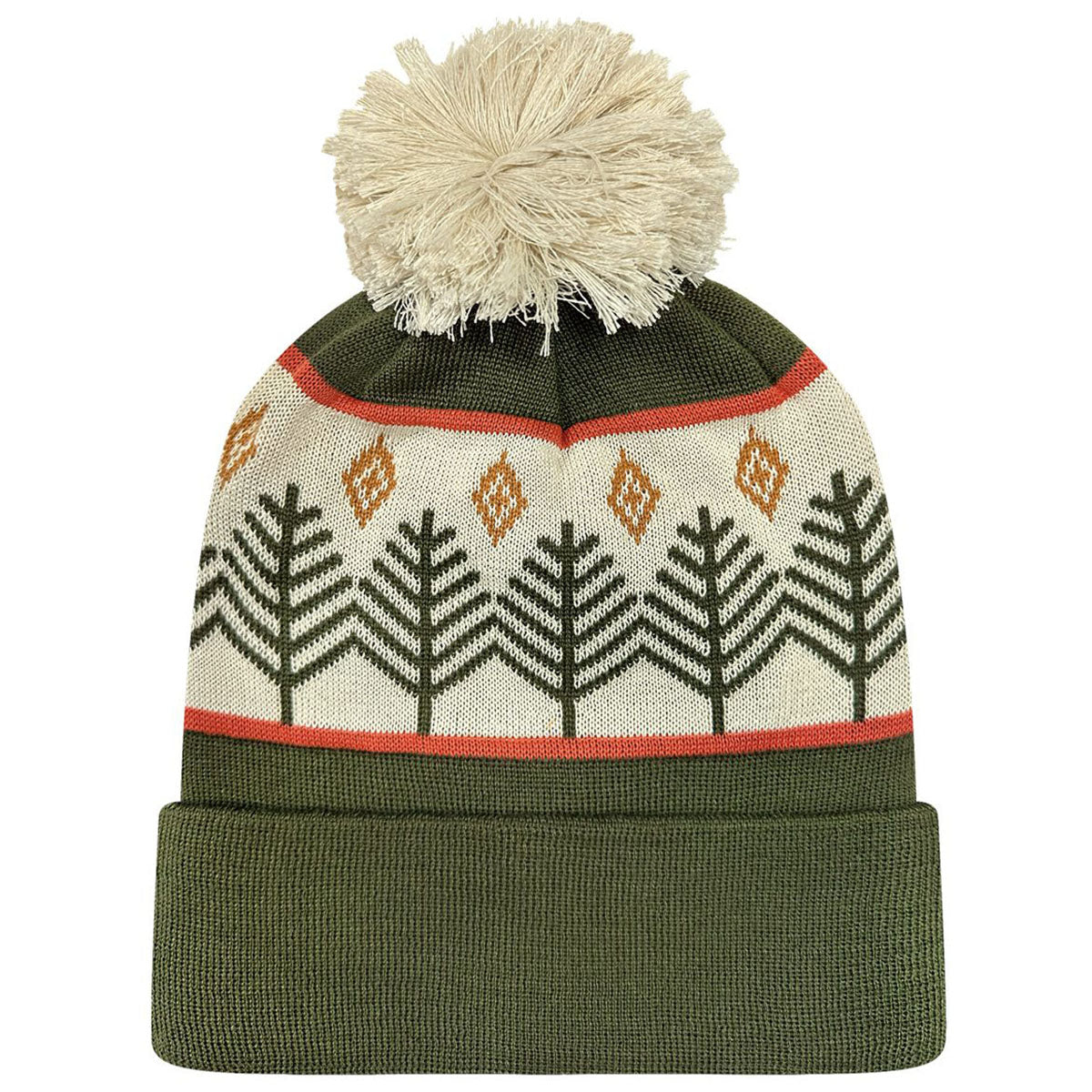 LOCALE Rustic Trees/Olive Green Grand Recycled Beanie