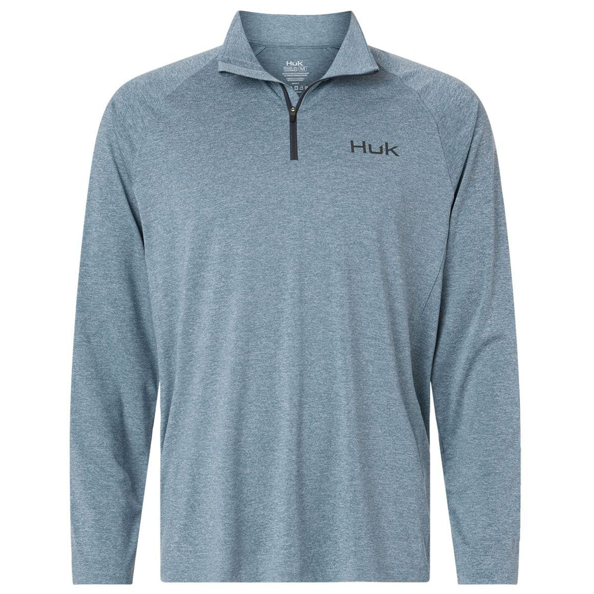 HUK Men's Silverblue Heather Airweight Heather Quarter-Zip Pullover
