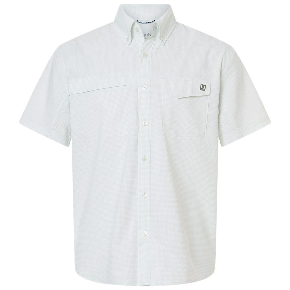 HUK Men's Pale Algae Tidepoint Printed Short Sleeve Shirt