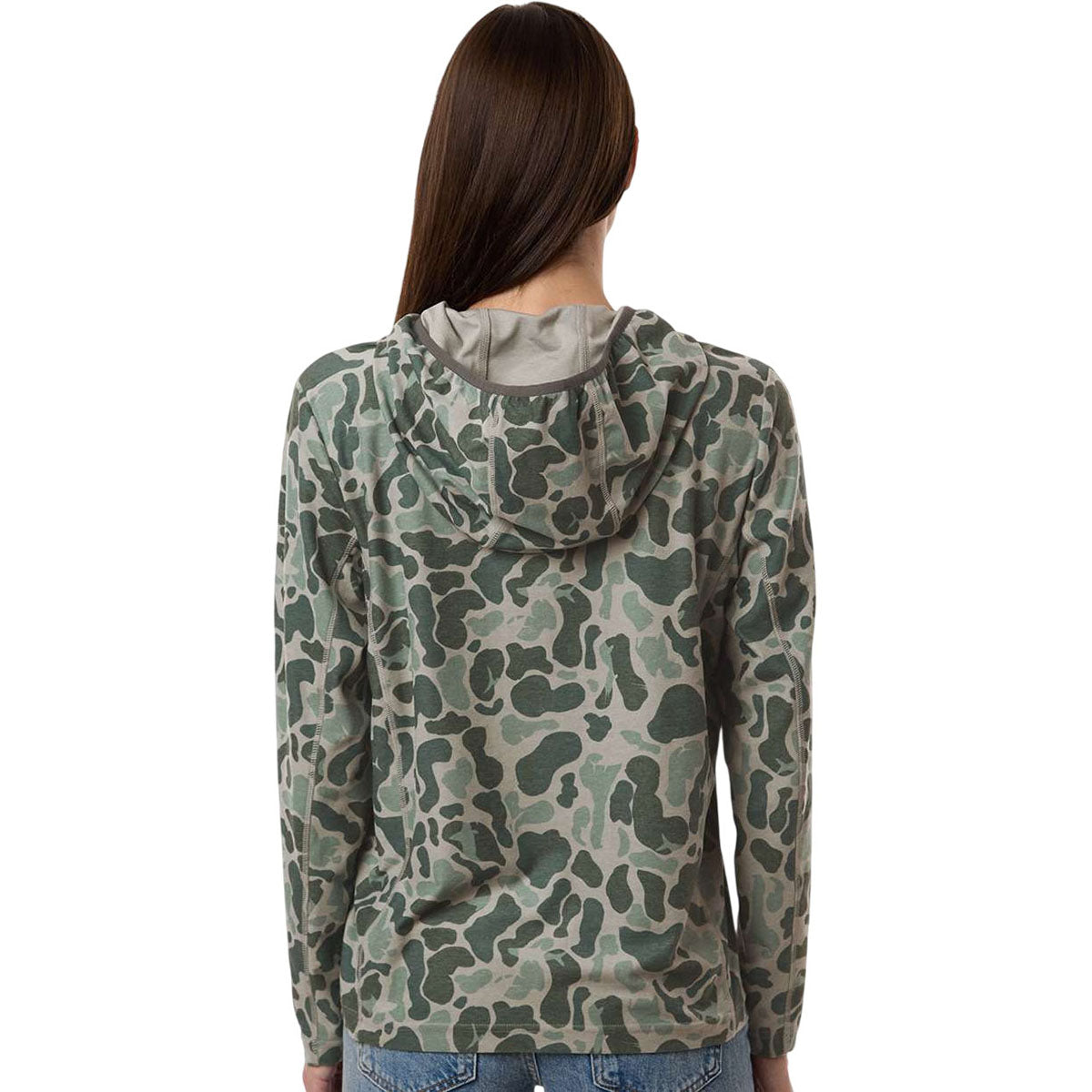 HUK Women's Volcanic Ash Coldfront+ KC Print Hooded Sweatshirt