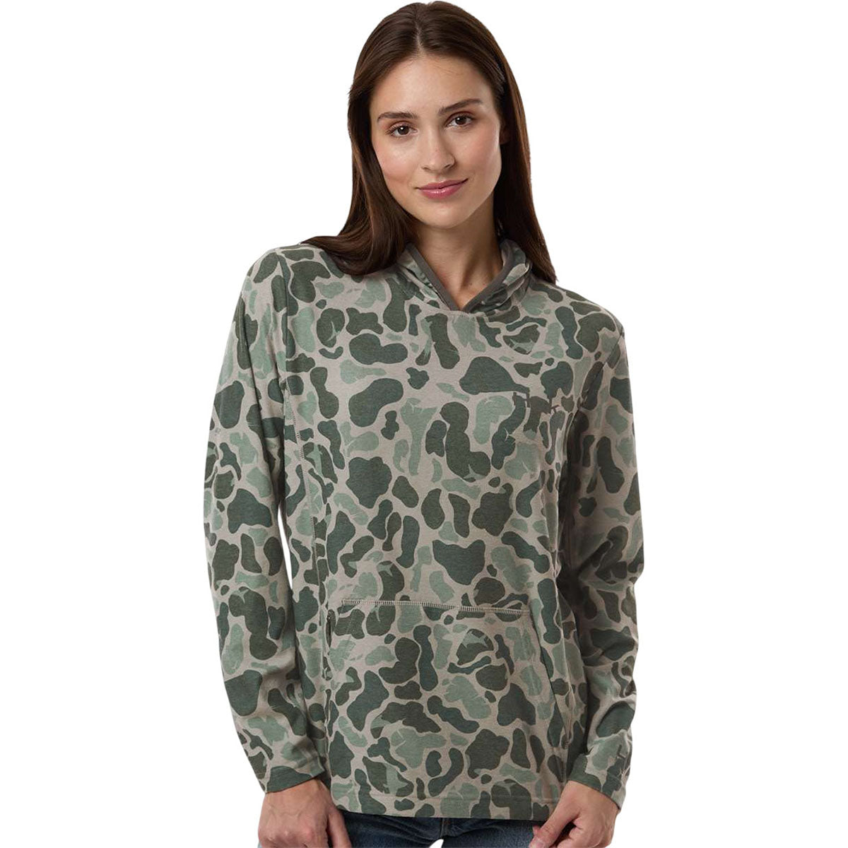 HUK Women's Volcanic Ash Coldfront+ KC Print Hooded Sweatshirt