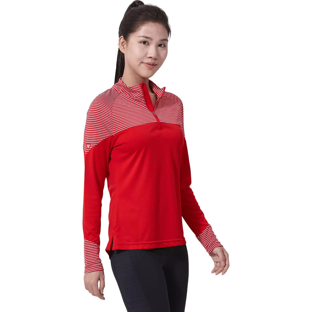 Levelwear Women's Flame Red Classic Stripes Pullover