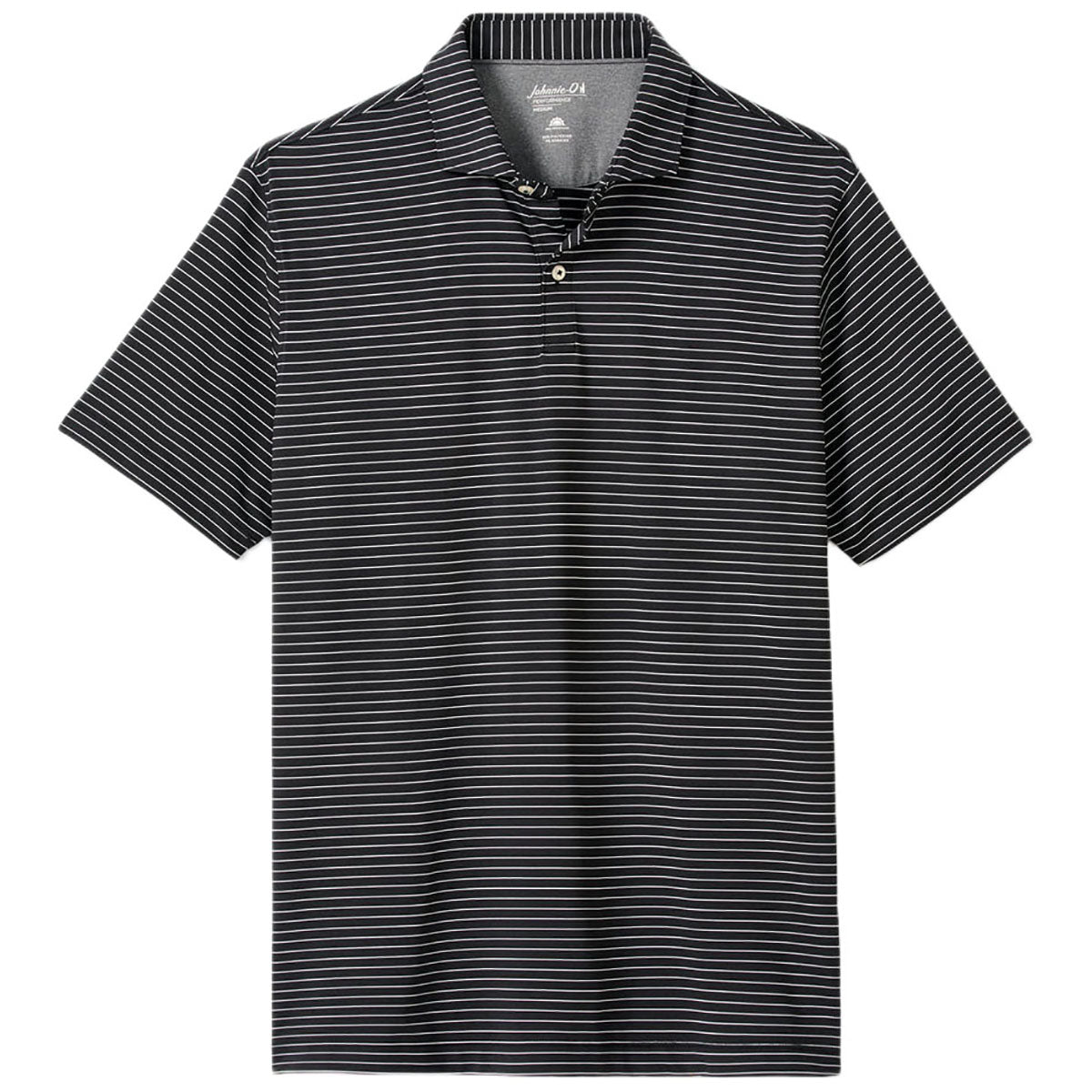 Johnnie-O Men's Black Beau Stripe Performance Jersey Polo