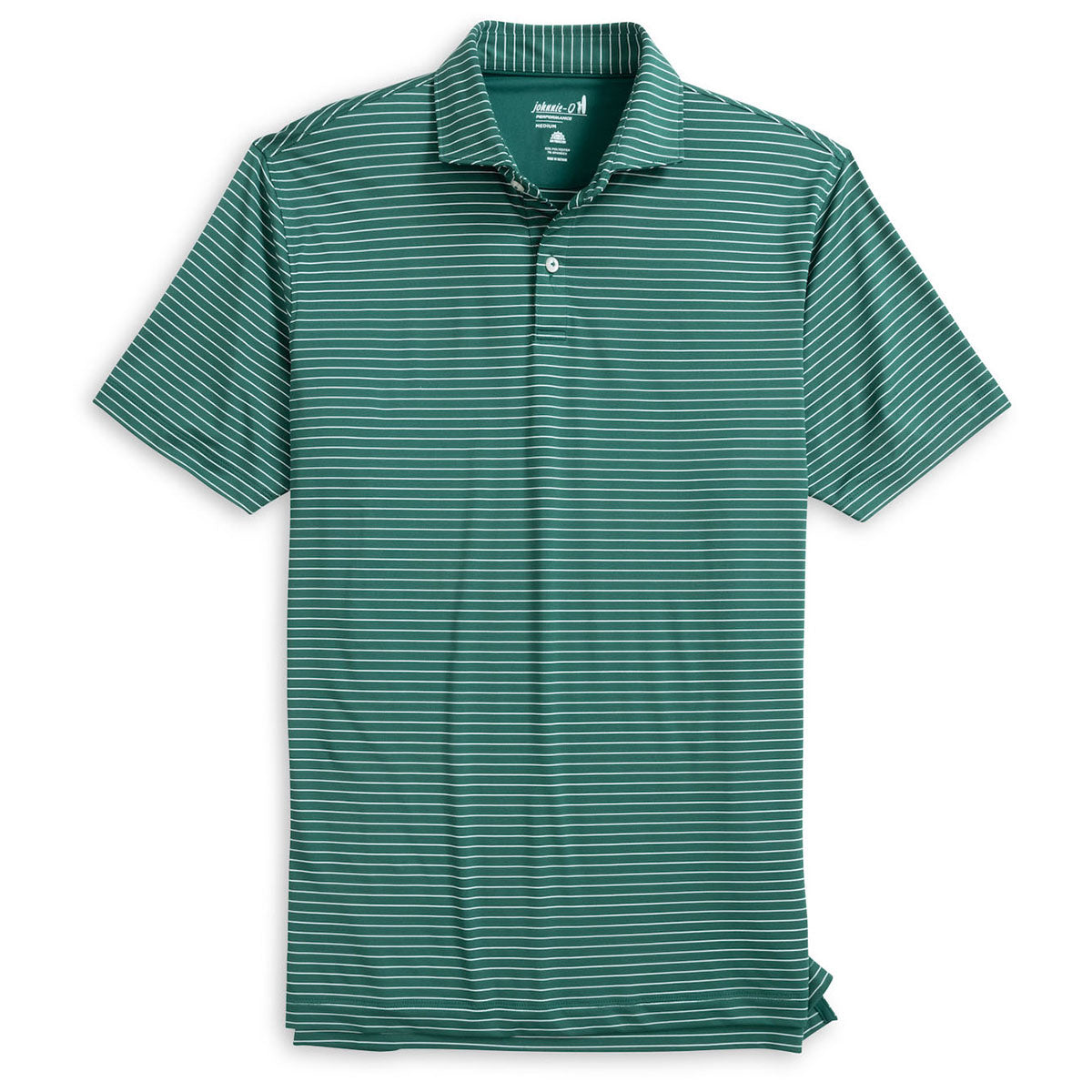 Johnnie-O Men's Green 1 Beau Stripe Performance Jersey Polo
