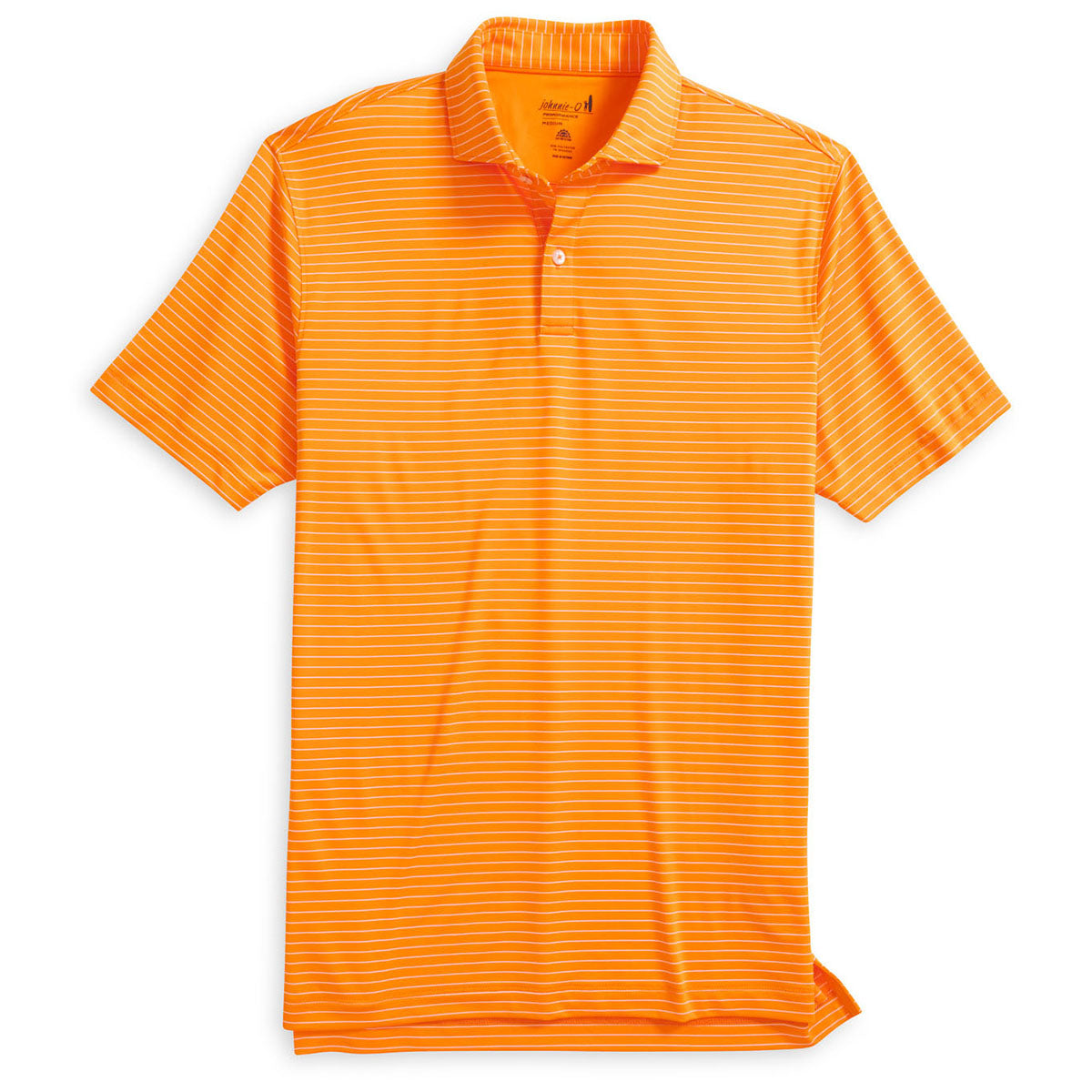 Johnnie-O Men's Orange 1 Beau Stripe Performance Jersey Polo