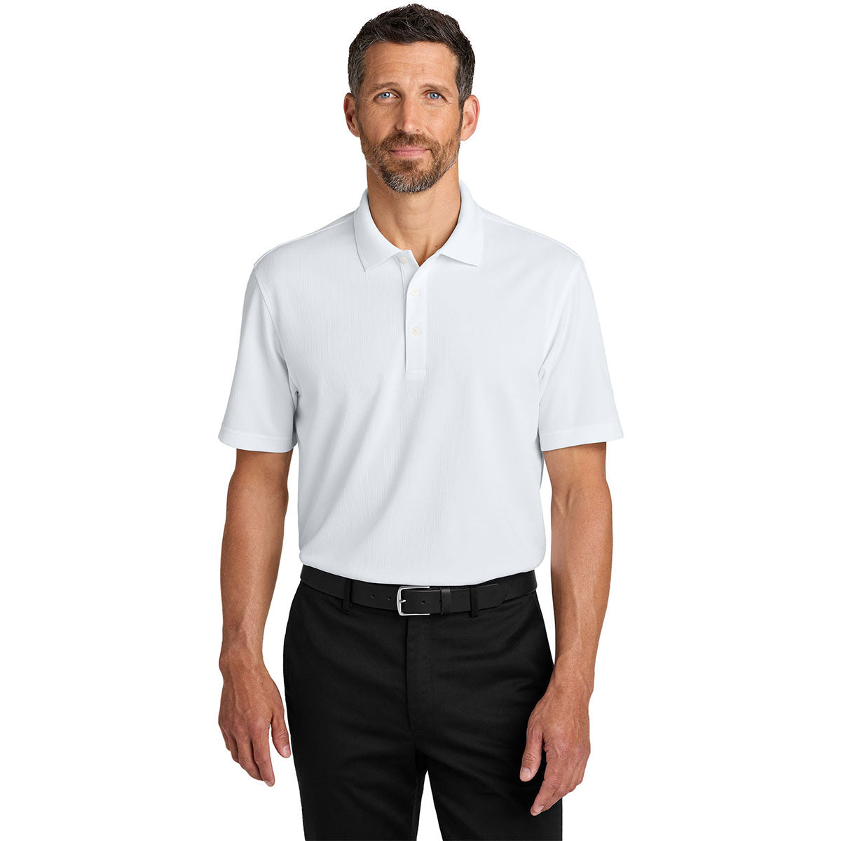 Port Authority Men's White Dry Zone Stain-Release Grid Polo