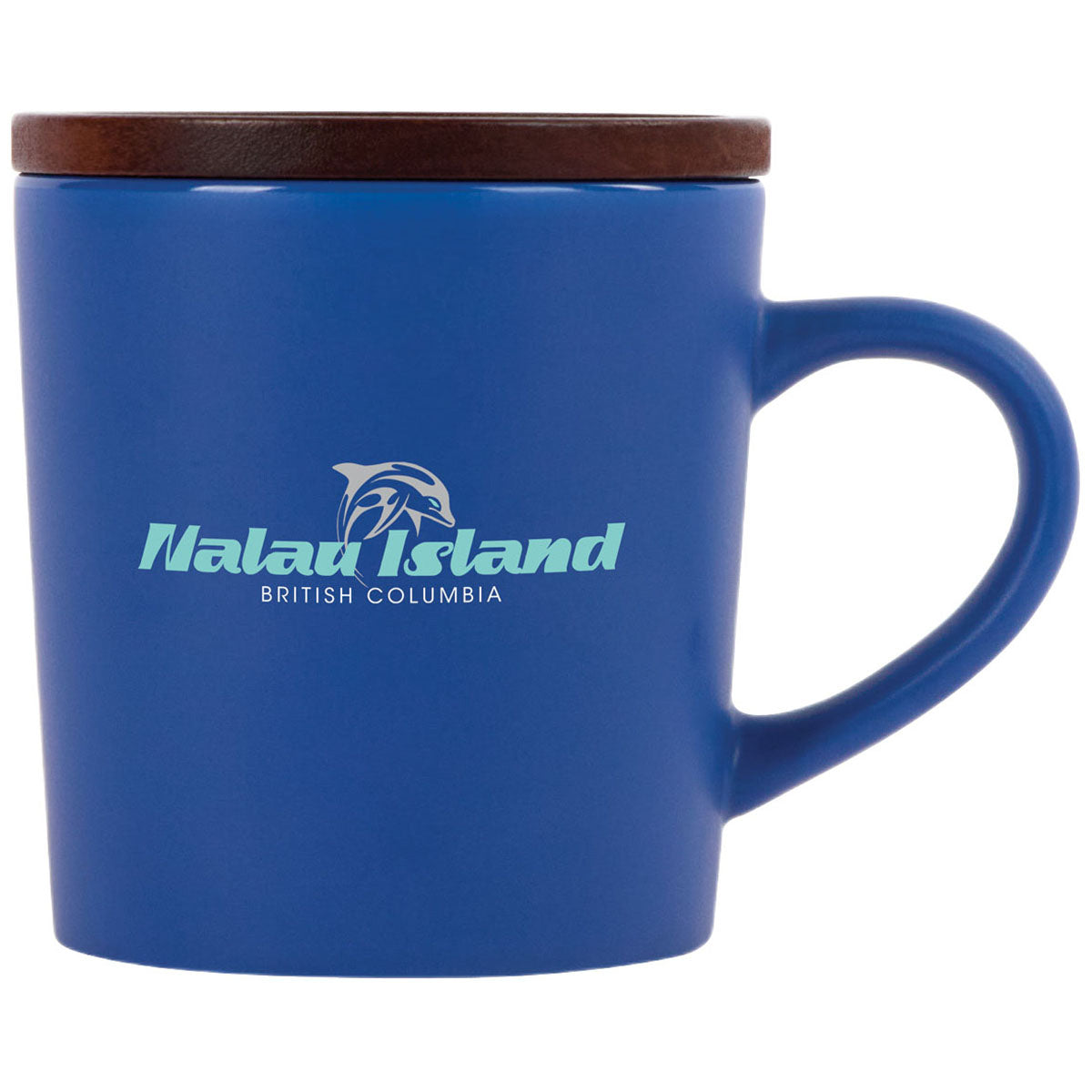 Logomark Blue Copenhagen 16 oz. Ceramic Mug with Wood Lid