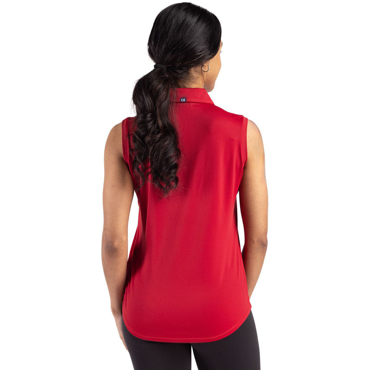 Cutter & Buck Women's Cardinal Red Forge Eco Stretch Recycled Sleeveless Polo