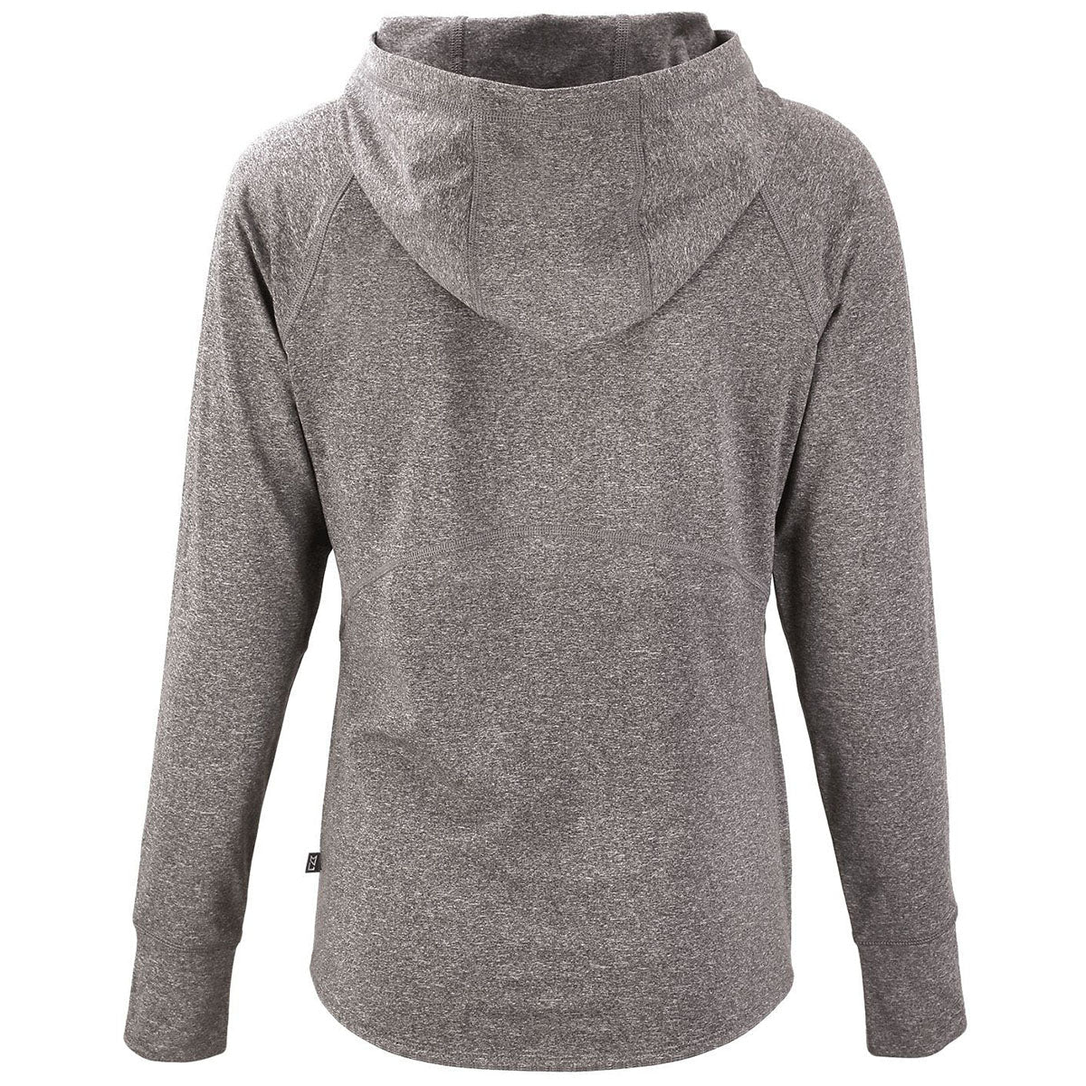Cutter & Buck Women's Black Heather Adapt Knit Recycled Heathered Hooded Pullover