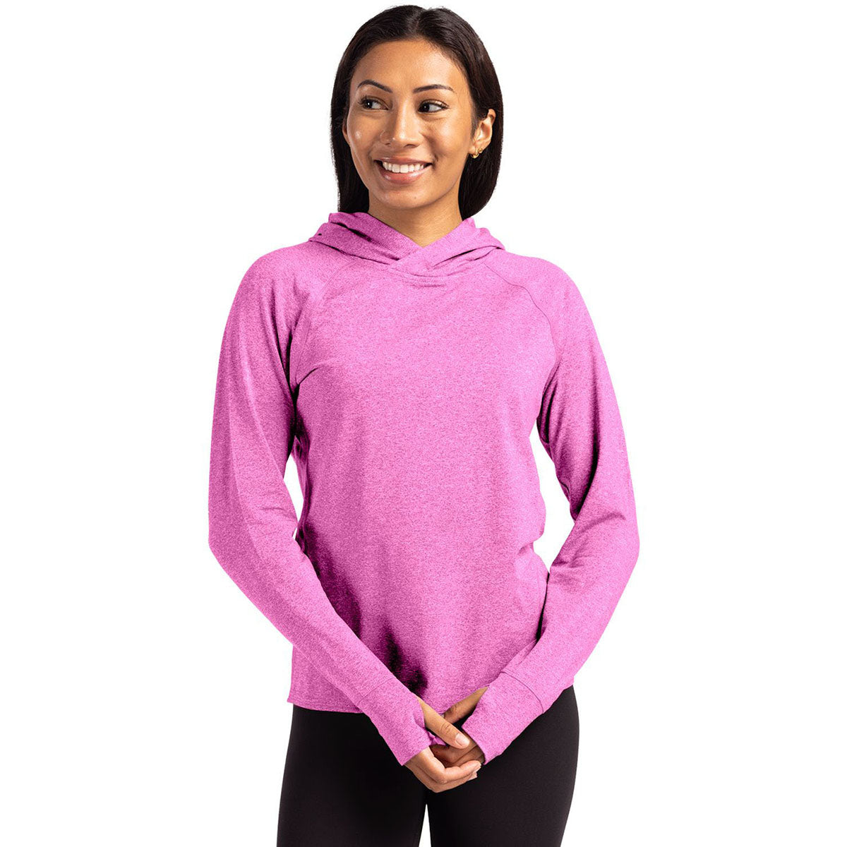 Cutter & Buck Women's Gelato Heather Adapt Knit Recycled Heathered Hooded Pullover