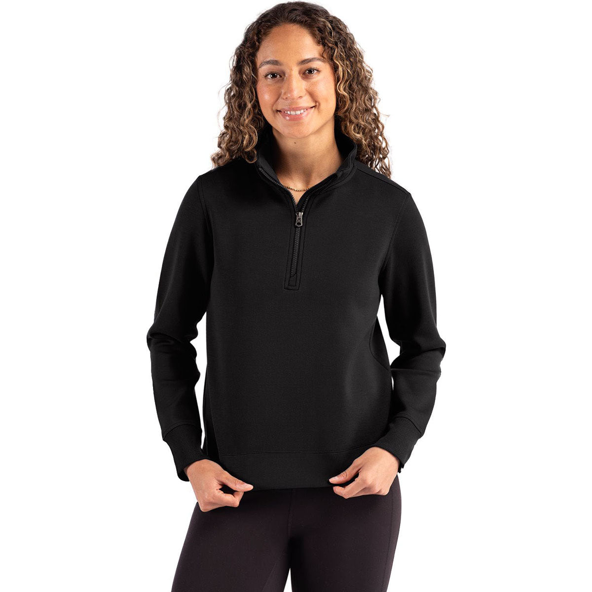 Cutter & Buck Women's Black Roam Epic Versatility Quarter Zip Pullover