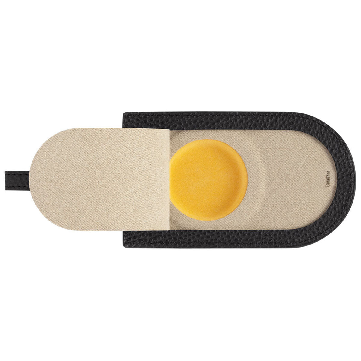 Leeman Black Pebble Grain AirTag Luggage Tag