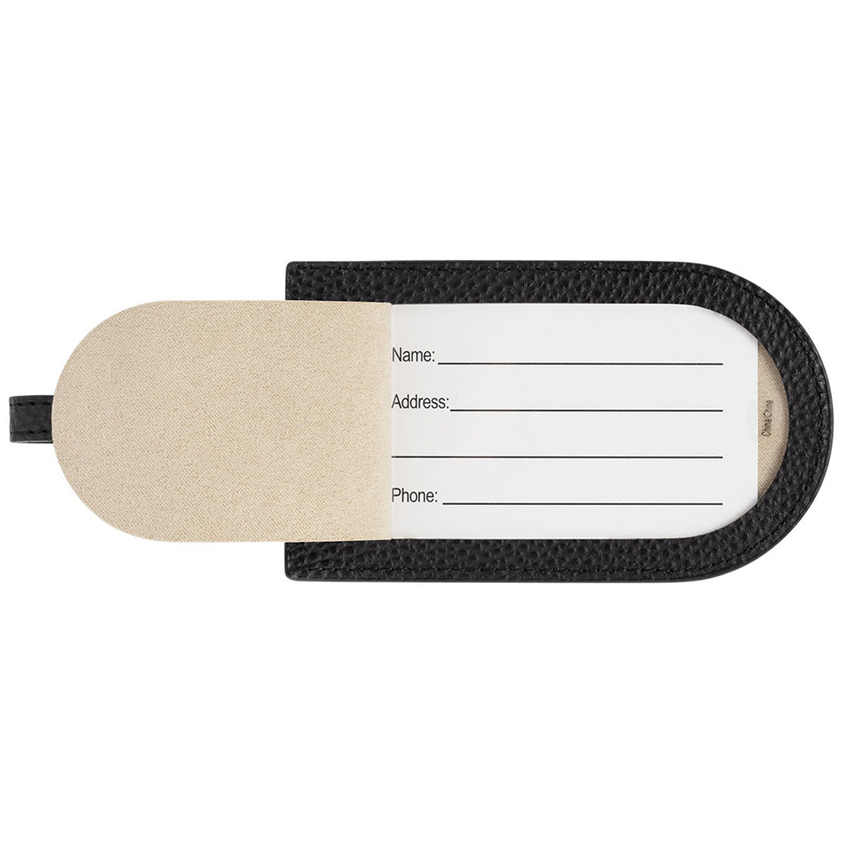Leeman Black Pebble Grain AirTag Luggage Tag