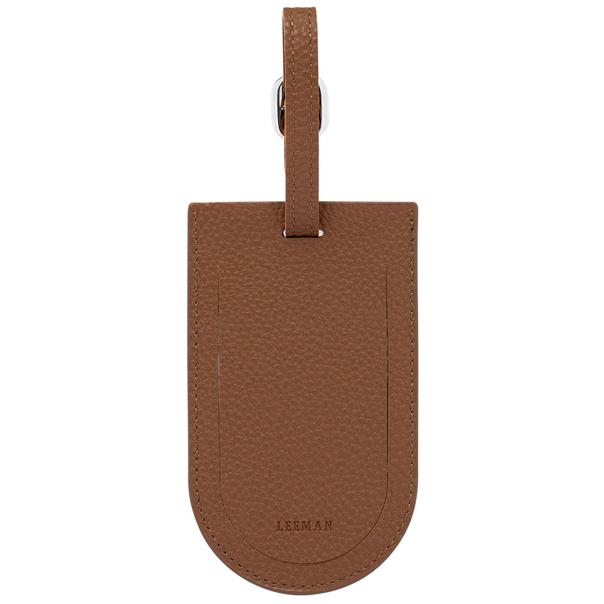 Leeman Tan Pebble Grain AirTag Luggage Tag