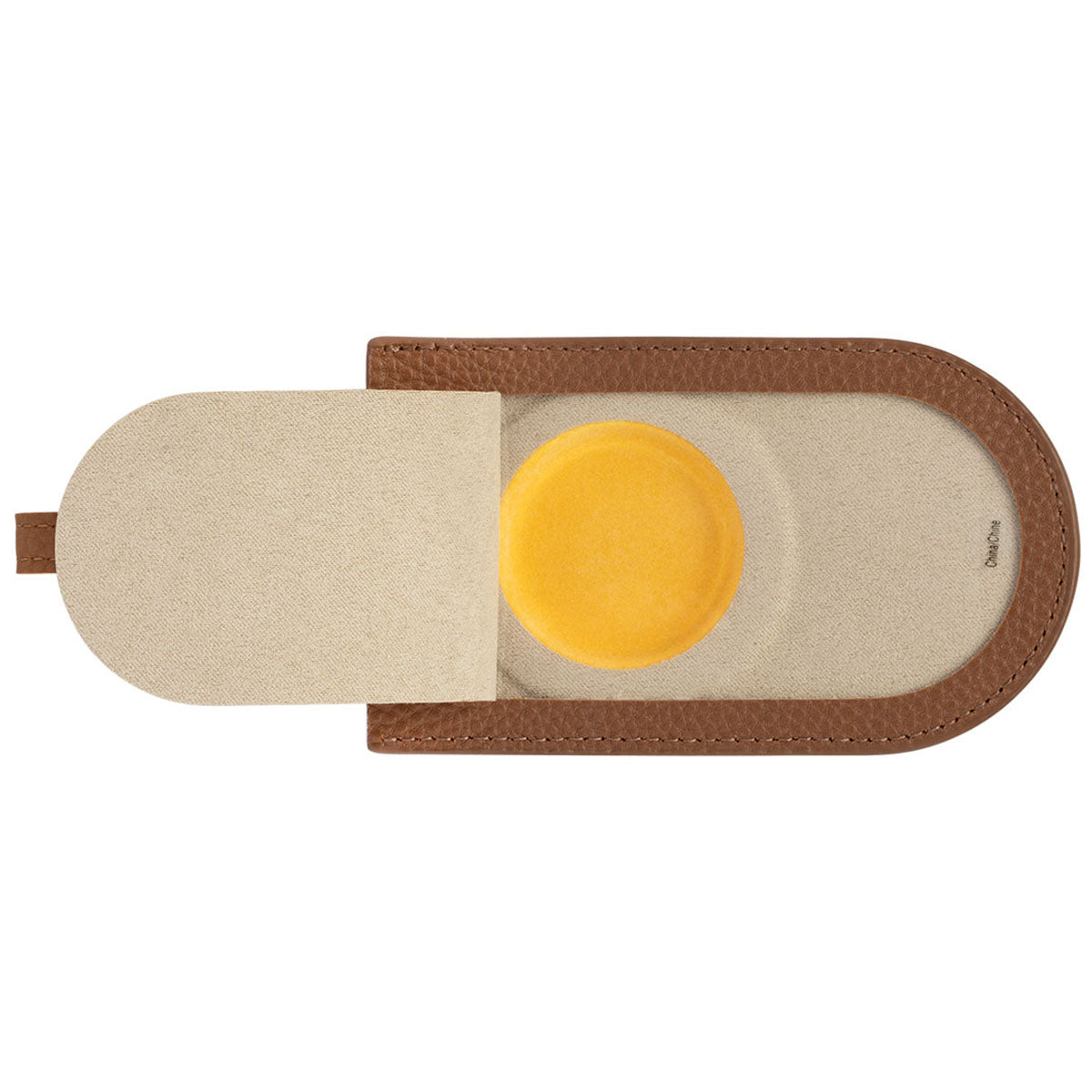 Leeman Tan Pebble Grain AirTag Luggage Tag