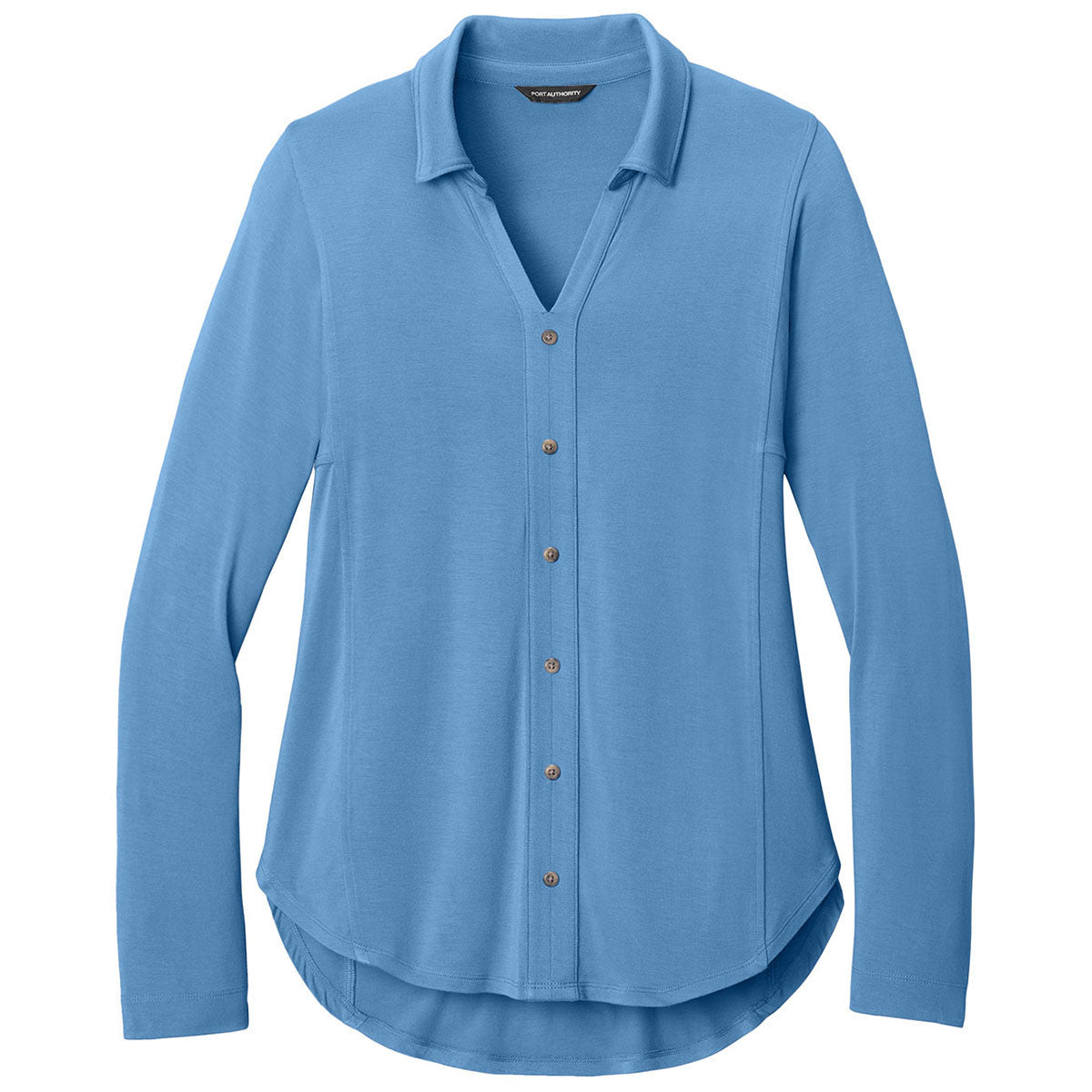 Port Authority Women's Carolina Blue Luxe Knit Button Tunic